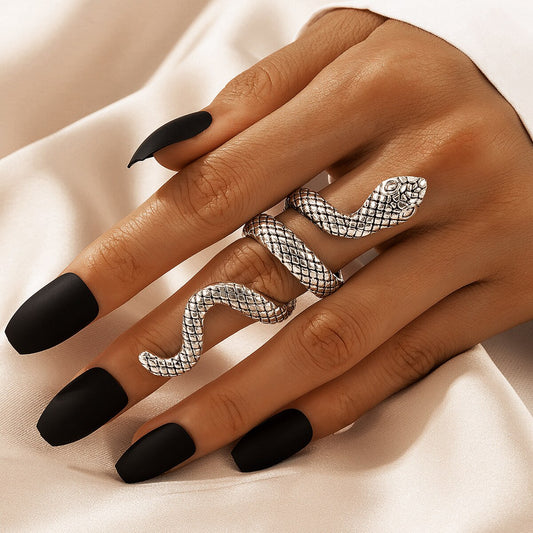 4 Pcs/Set Texture Snake Ring