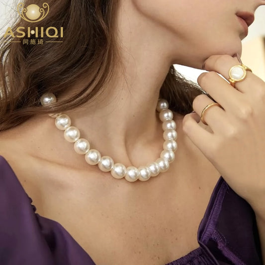 Big Edison Natural Freshwater Pearl Necklace