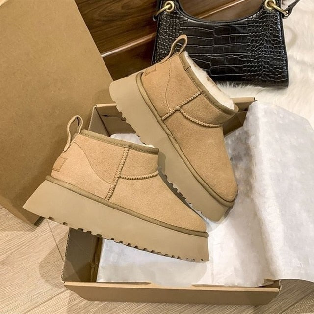 Anti-skid Sheepskin Snow Boots