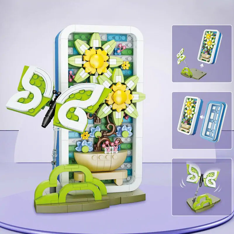 3D Micro-particle Flower Bricks Toy